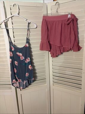 Two piece outfit including Listicle Ruffle Shorts and an O’Neil Tank
